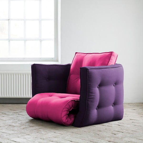 Fotel rokładany Karup Dice Pink/Purple