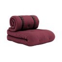 Fotel rozkładany ze skórzanym paskiem Karup Design Buckle Up Light Bordeaux