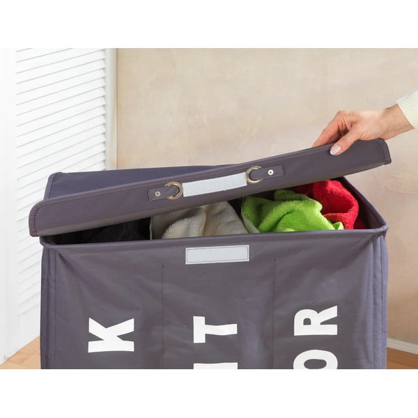 Szary potrójny kosz na pranie Wenko Trivo, 117,6 l-image-2