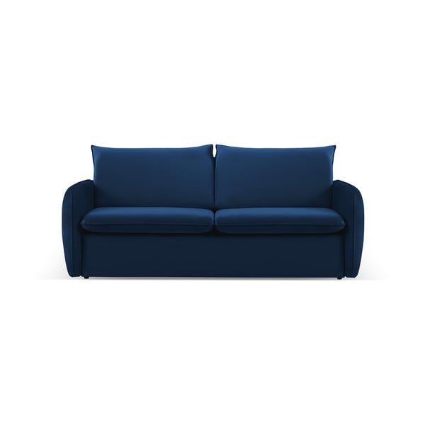 Ciemnoniebieska aksamitna rozkładana sofa 214 cm Vienna – Cosmopolitan Design