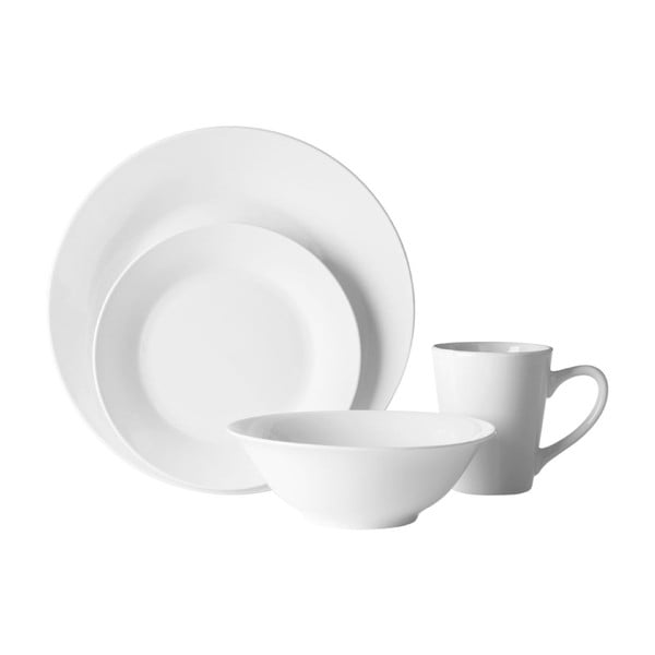 Komplet 16 porcelanowych naczyń Premier Housewares White Porcelain