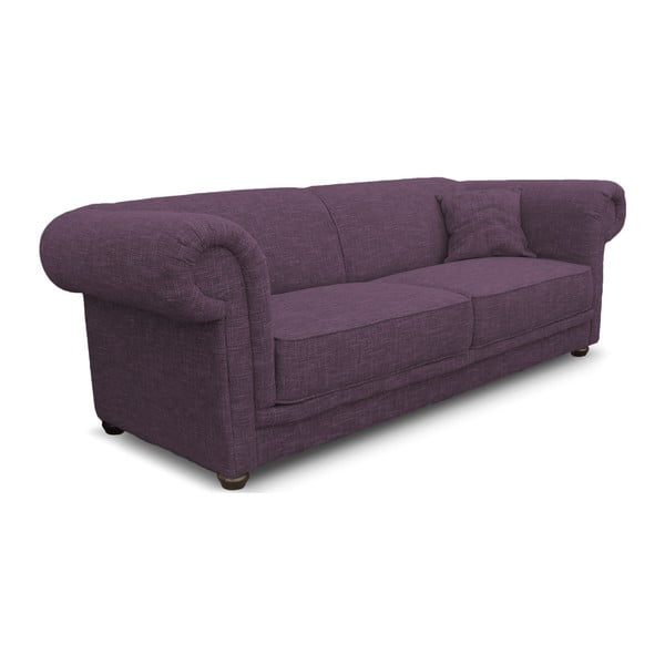 Fioletowa sofa trzyosobowa Rodier Aubusson