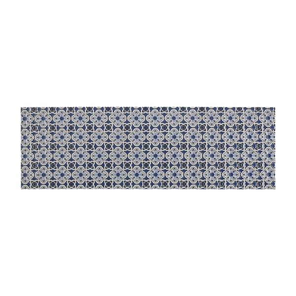Biało-niebieski plastikowy dywanik łazienkowy 65x200 cm Murcia – Wenko