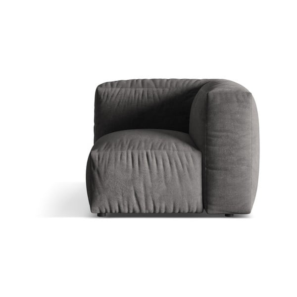 Szary aksamitny moduł sofy (strona zmienna) Martina – Micadoni 