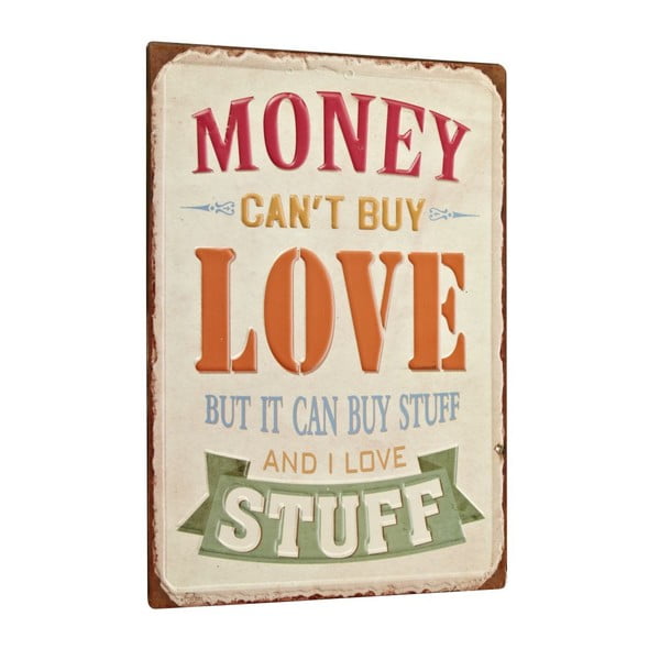 Tablica Money can´t buy love, 35x26 cm
