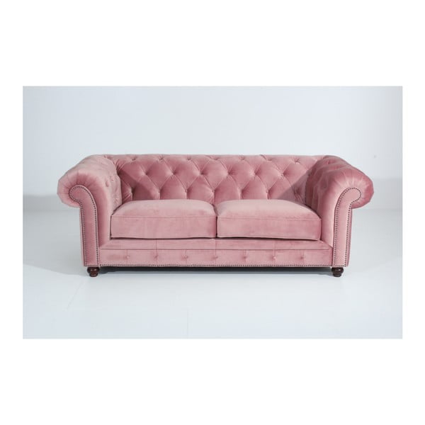 Różowa sofa Max Winzer Orleans Velvet, 216 cm