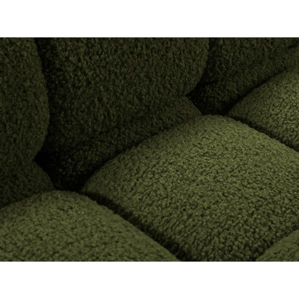 Zielony moduł sofy z materiału bouclé (moduł środkowy) Bellis – Micadoni Home-image-1