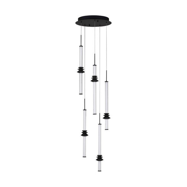 Lampa wisząca LED ceramiczna ze ściemniaczem w kolorze matowej czerni z kloszem ze szkła akrylowego ø 35 cm Stalactite – Nova Luce