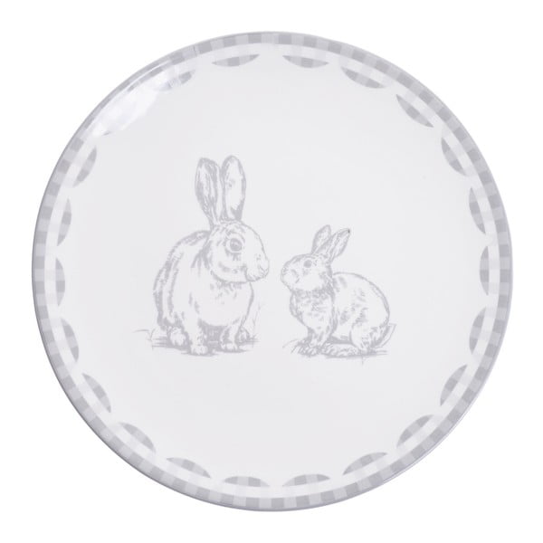 Biały talerz Ewax Fuzzy Bunnies, ⌀ 27 cm