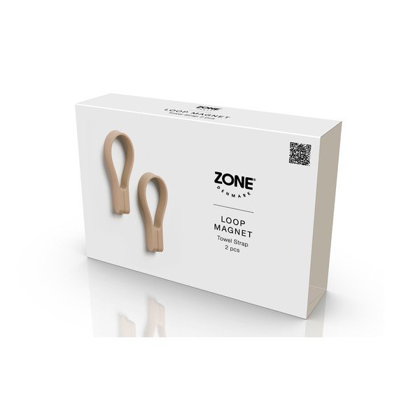 Beżowe klipsy do wieszania ręczników zestaw 2 szt. bez wiercenia Loop – Zone-image-3