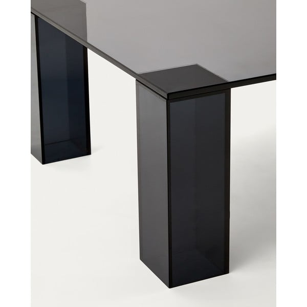 Ciemnoszary szklany stolik 60x140 cm Adularia – Kave Home-image-3