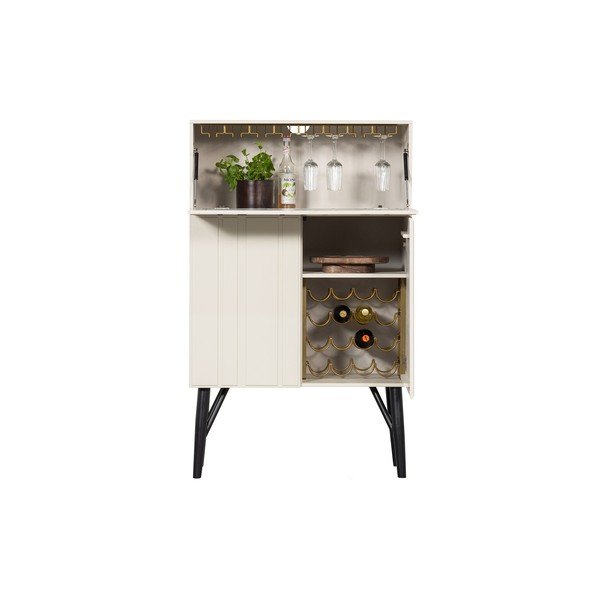 Kremowa szafka na wino z litego drewna sosnowego liczba butelek 16, 90x146 cm Miller – WOOOD-image-2