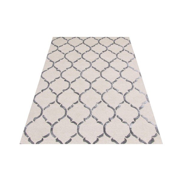 Srebrny dywan tuftowany ręcznie Bakero Chain, 183x122 cm-image-2