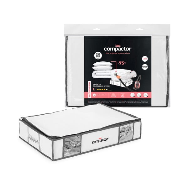 Tekstylny pojemnik do przechowywania ubrań próżniowy/usztywniany 65x50x15,5 cm Life – Compactor