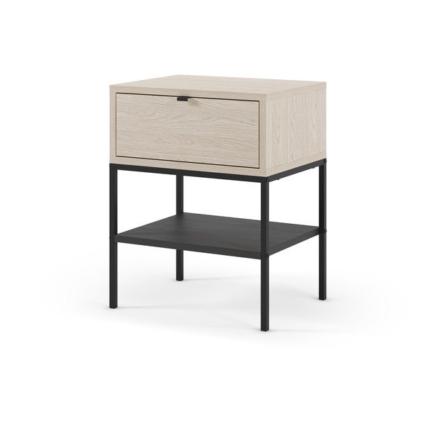 Szafka nocna z matowym wykończeniem z półką w jasnym naturalnym kolorze Sali – Marckeric-image-4