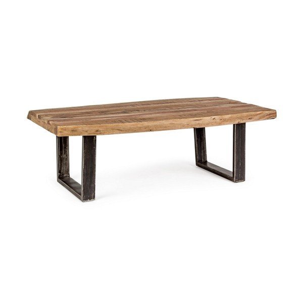 Czarno-naturalny stolik z blatem z drewna akacjowego 70x120 cm Elmer – Bizzotto