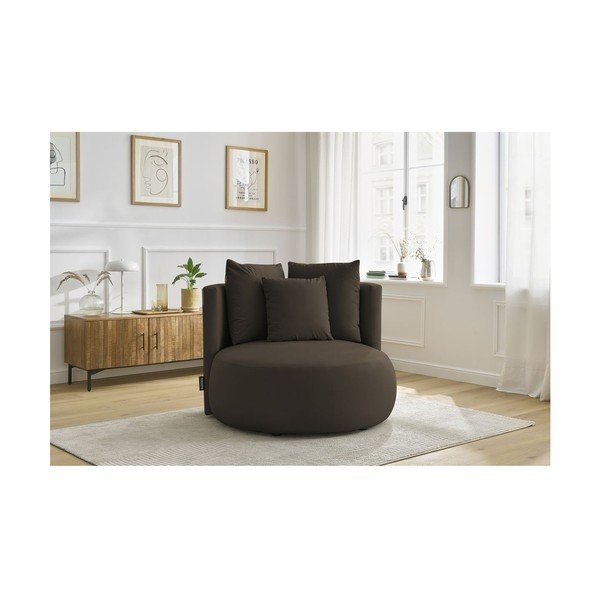 Brązowy aksamitny fotel Cesar – Bobochic Paris-image-1