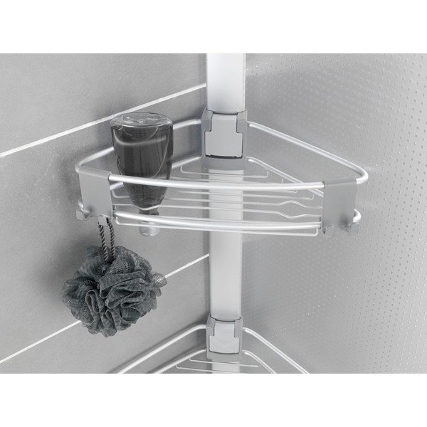 Aluminiowa teleskopowa półka łazienkowa w kolorze matowego srebra Purio – Wenko-image-2