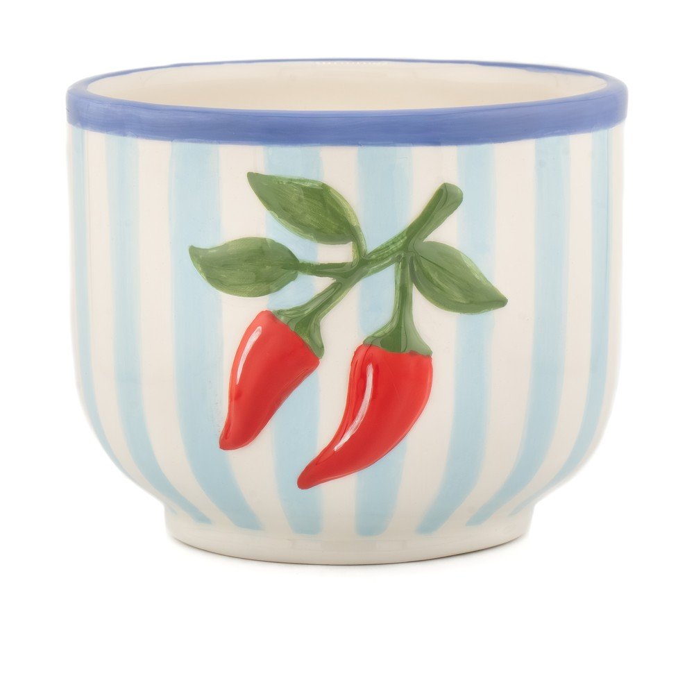 Ceramiczna ręcznie malowana osłonka na doniczkę ø 12 cm Chilli – Sass & Belle
