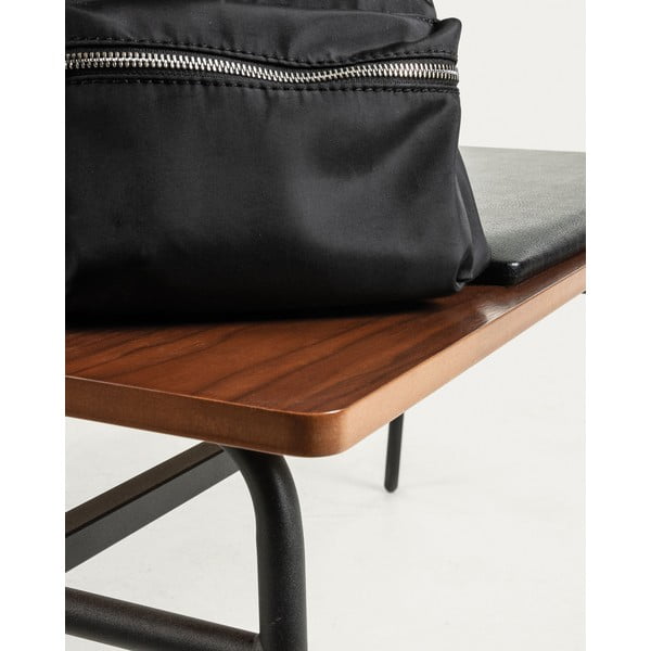 Czarno-brązowa ławka z imitacji skóry Carabel – Kave Home-image-2