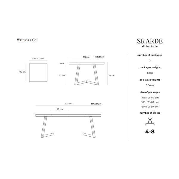 Stół rozkładany z litego drewna dębowego Windsor & Co Sofas Skarde, ø 100 cm-image-4
