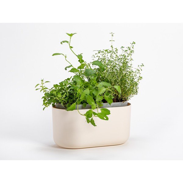 Beżowa doniczka z systemem nawadniania Plastia Tolita-image-1