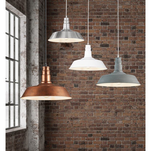 Metalowa lampa wisząca w kolorze miedzi z metalowym kloszem ø 36 cm Will – Reality-image-2