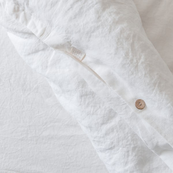 Biała pościel jednoosobowa z mieszanki lnu 140x200 cm – Linen Tales-image-3