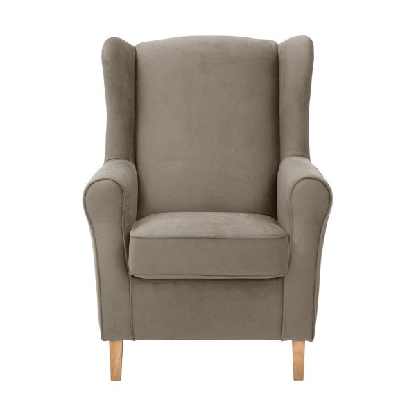 Brązowy aksamitny fotel uszak Max Winzer Lorris-image-2