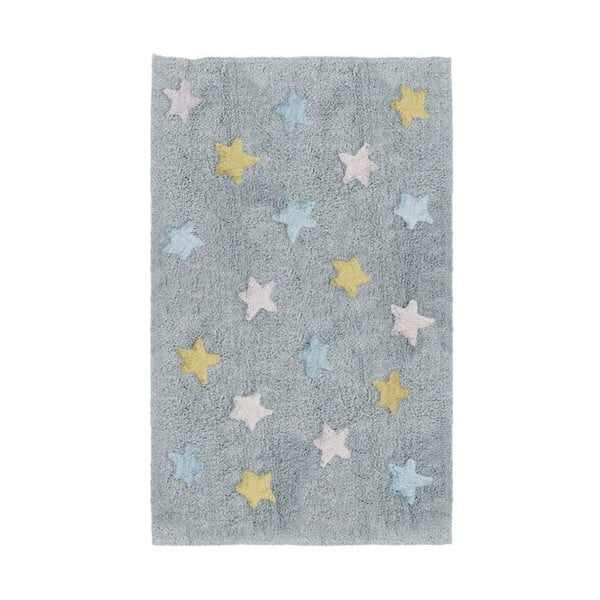 Szaroniebieski ręcznie tkany dywan dziecięcy Naf Naf Stars, 120x160 cm