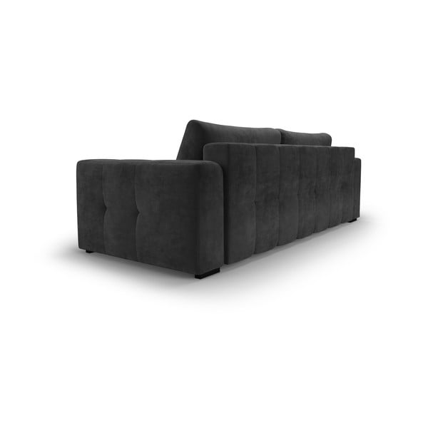 Ciemnoszara aksamitna rozkładana sofa Milo Casa Luca-image-3