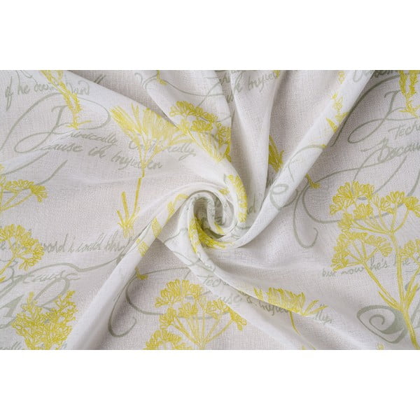 Żółto-biała firanka 300x260 cm Fairy – Mendola Fabrics