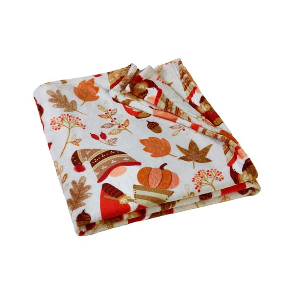 Pomarańczowo-brązowy koc z mikropluszu 130x170 cm Woodland Gonks – Catherine Lansfield