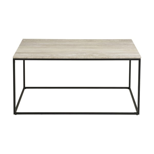 Czarny/beżowy stolik w dekorze kamienia 60x90 cm Vita – House Nordic-image-2