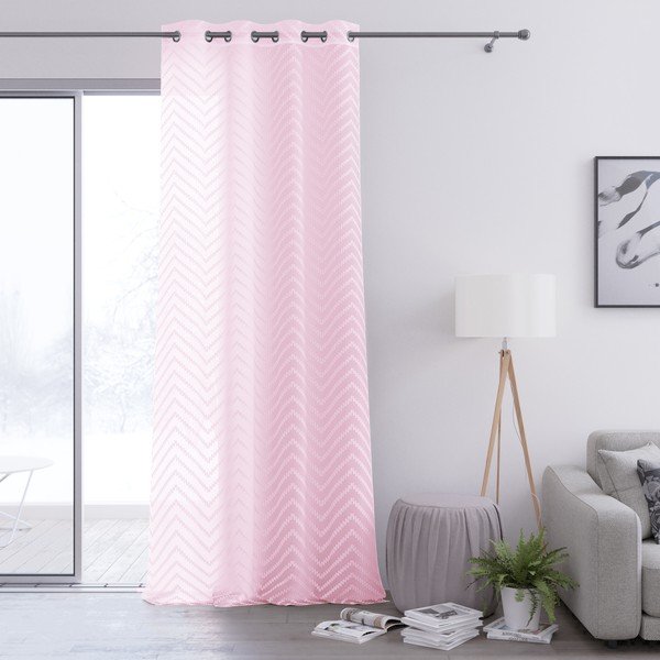 Różowa zasłona AmeliaHome Molisa Eyelets, 140x250 cm-image-2