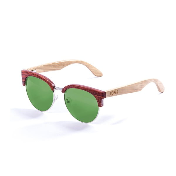 Bambusowe okulary przeciwsłoneczne z zielonymi szkłami Ocean Sunglasses Medano Pratt