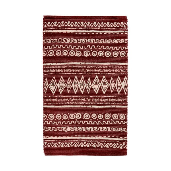 Czerwono-biały bawełniany dywan Webtappeti Ethnic, 55 x 180 cm