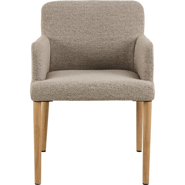 Beżowy tapicerowany fotel jadalniany z podłokietnikami Zoe – Actona-image-3