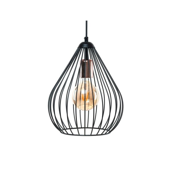 Czarna lampa wisząca z metalowym kloszem ø 24 cm Fasah – Opviq lights-image-2