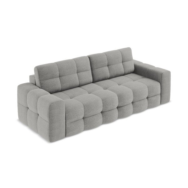 Szara rozkładana sofa z materiału bouclé 255 cm Milu – Makamii-image-2