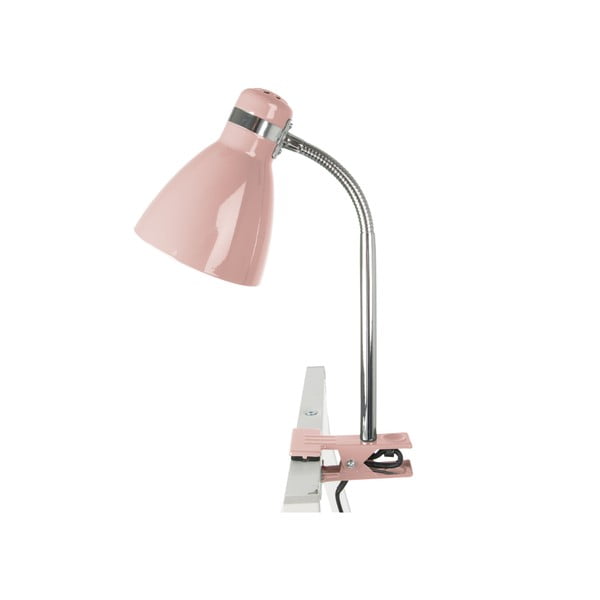 Różowa lampa stołowa z klipsem Leitmotiv Study
