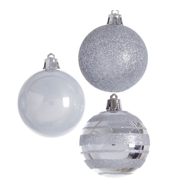 Zestaw 6 bombek świątecznych w kolorze srebra Ixia Christmas
