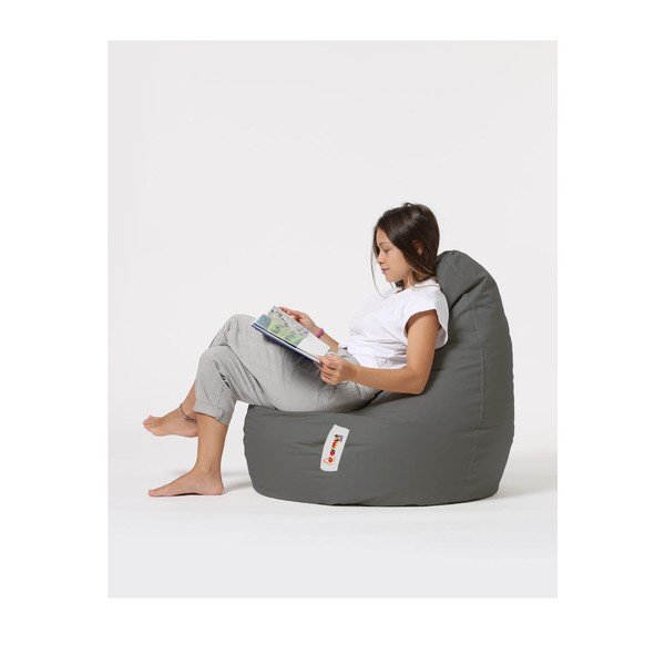 Ciemnoszary ogrodowy worek do siedzenia Drop – Floriane Garden-image-2