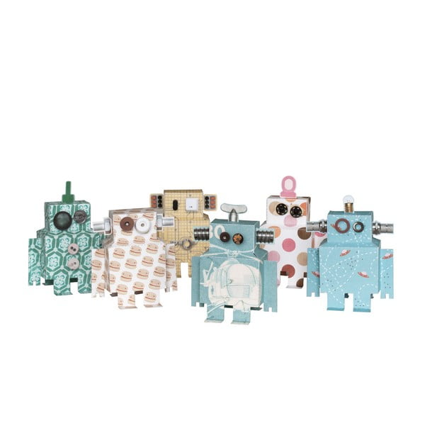 Komplet 6 robotów z papieru Studio Ditte Robots