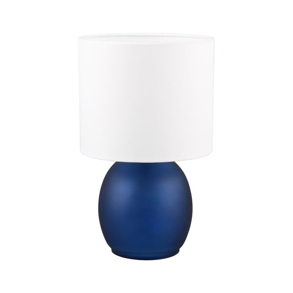 Biało-niebieska lampa stołowa z tekstylnym kloszem (wys. 29 cm) Vela – Trio-image-1