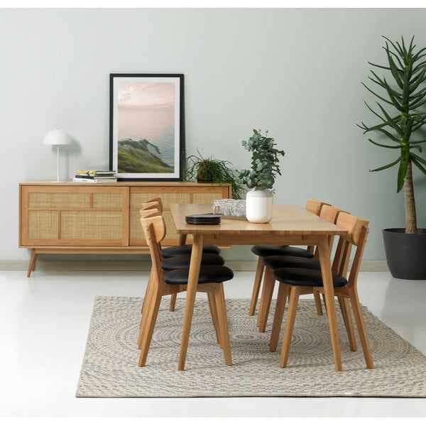 Rozkładany stół z blatem w dekorze dębu w naturalnym kolorze 190x90 cm Barrali – Unique Furniture-image-1