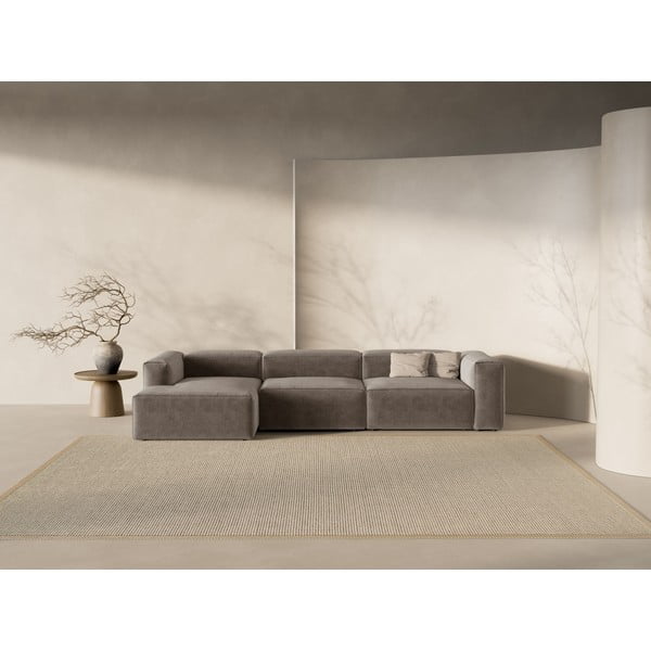 Brązowy narożnik (lewostronny/z szezlongiem) Bergamo – Cosmopolitan Design-image-1