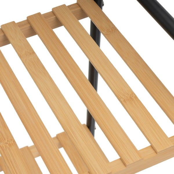 Czarno-naturalny bambusowy regał 30x75 cm – Casa Selección-image-2