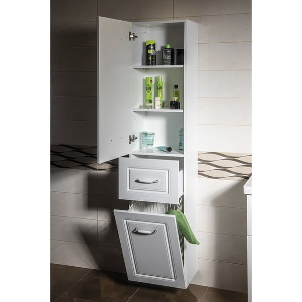 Biała szafka łazienkowa 40x184 cm Favolo – Sapho-image-2