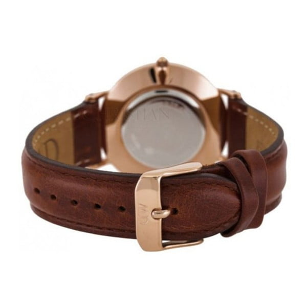 Zegarek damski z brązowym paskiem i z detalami w różowozłotym kolorze Daniel Wellington St Mawes Rose, ⌀ 34 mm-image-1